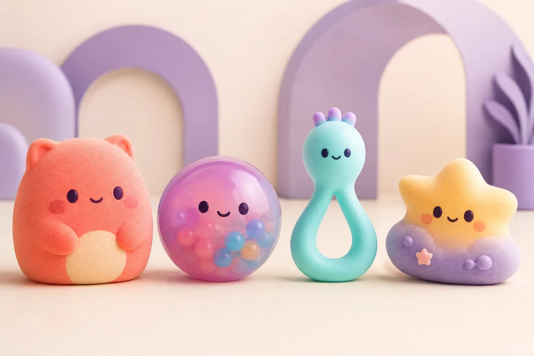 What is a squishy toy guide with foam, filled and stretchy examples