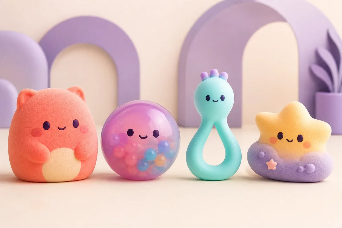 What is a squishy toy guide with foam, filled and stretchy examples