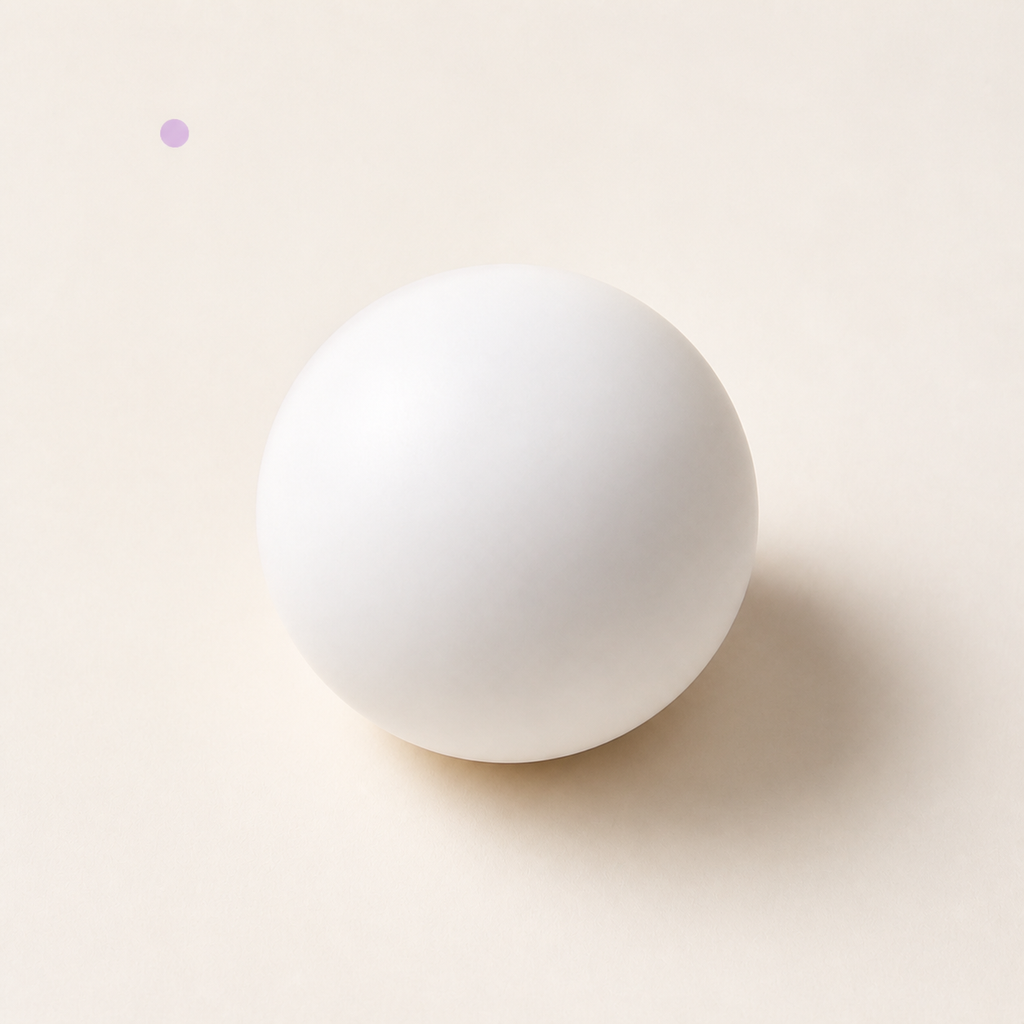 Close detail of the smooth Soft White Bun Squeeze Ball
