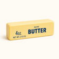 Classic yellow butter stick slow-rise squishy on a cream background