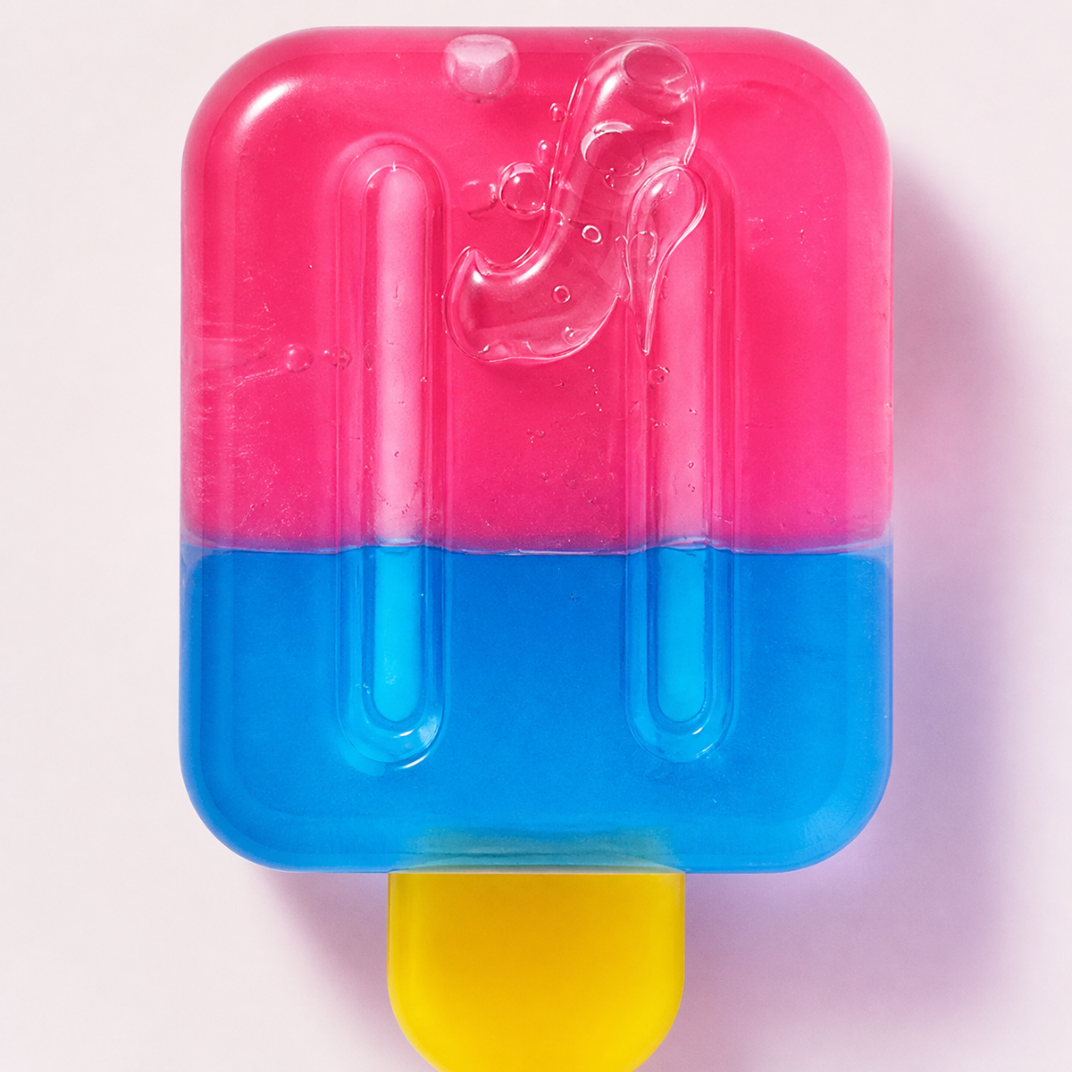 Close detail of a source-supported Two-Tone Popsicle Gel Squishy colourway